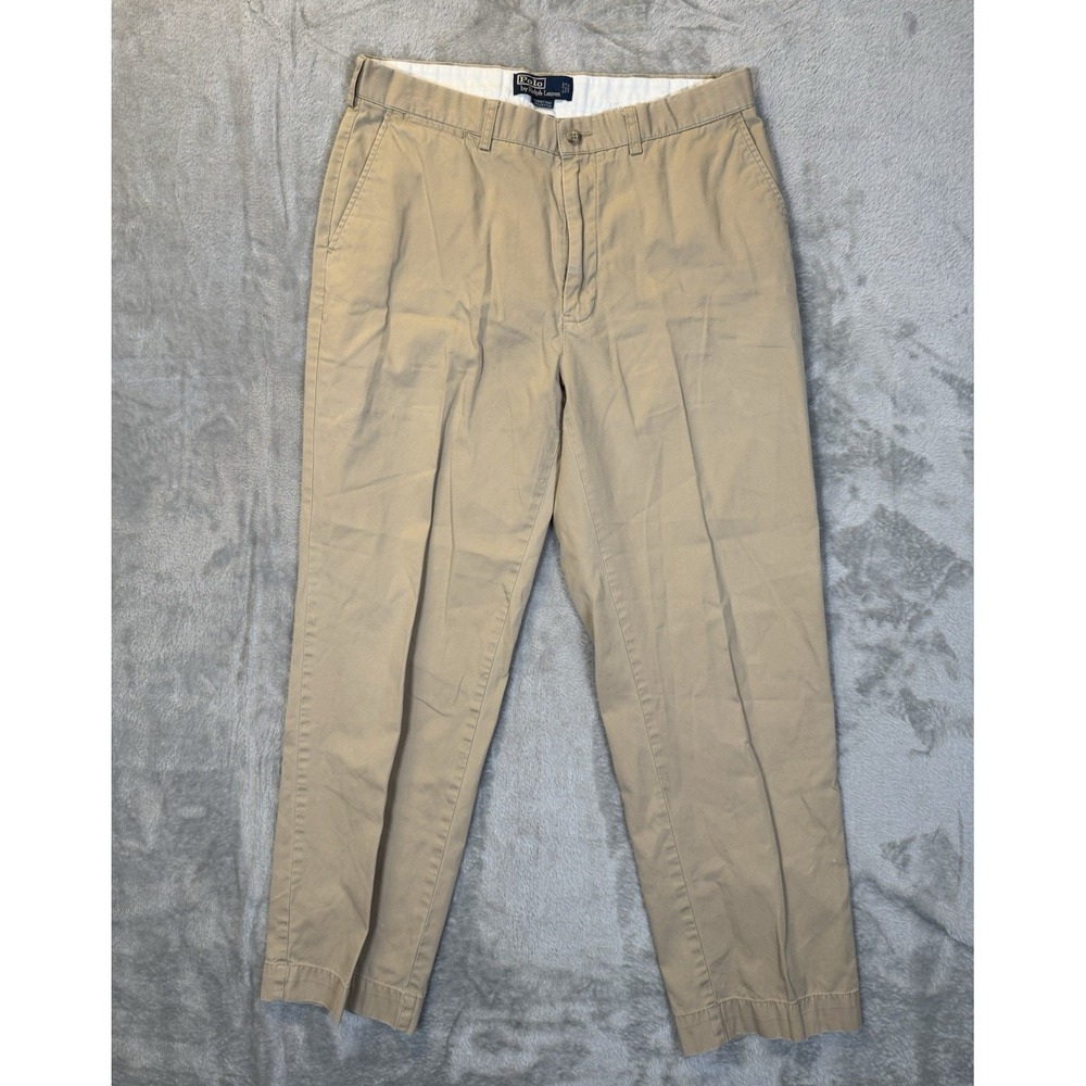 VINTAGE Polo Ralph Lauren Men Prospect Pants 34x30 Beige Chino Pockets